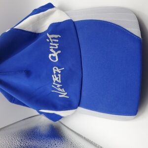 Blue and White 'Never Quit' Cap